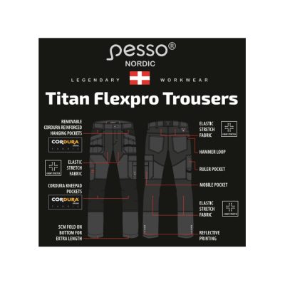 Darbo kelnės Pesso TITAN Flexpro 125, pilka - Image 19