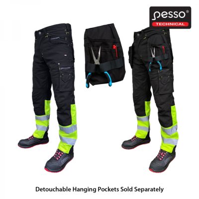 Darbo kelnės Pesso Canvas HI-VIS, juodos - Image 5