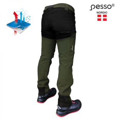 Alternative view of Softshell kelnės Pesso NEBRASKA, chaki